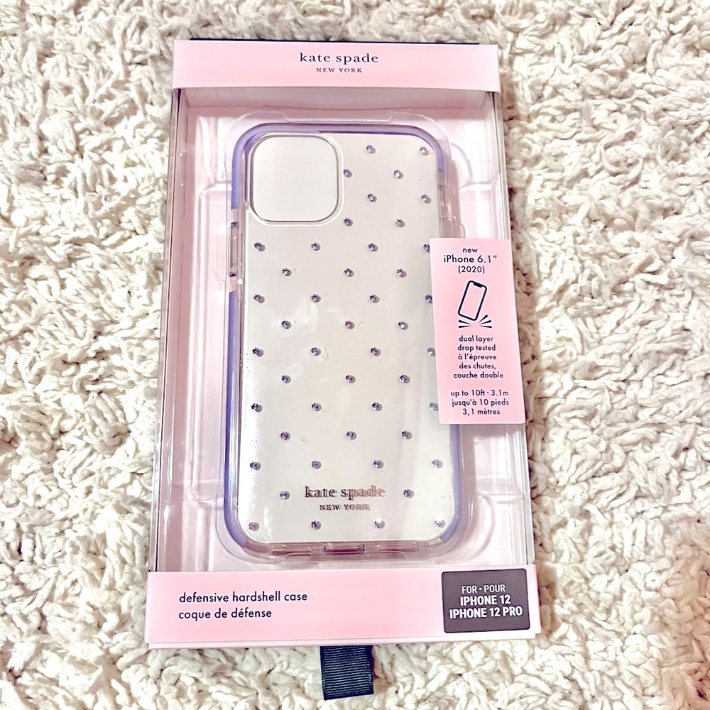 KATE SPADE ♠️ iPhone 12/12 Pro Lilac clear